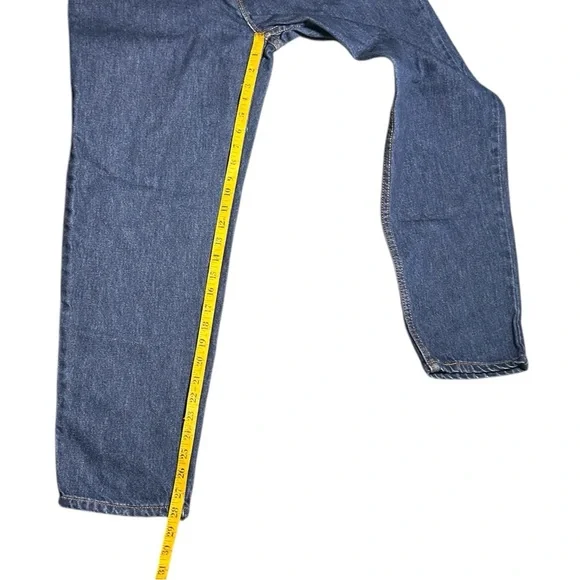 VNTG Levi’s 550 Classic Relaxed Women’s 12 Dark Wash Like New High Rise Straight - Picture 9 of 12